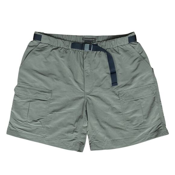 Belted Cargo Shorts Men XXL Olive Green Relaxed Fit Outdoor Nylon Royal Robbins - Picture 1 of 10